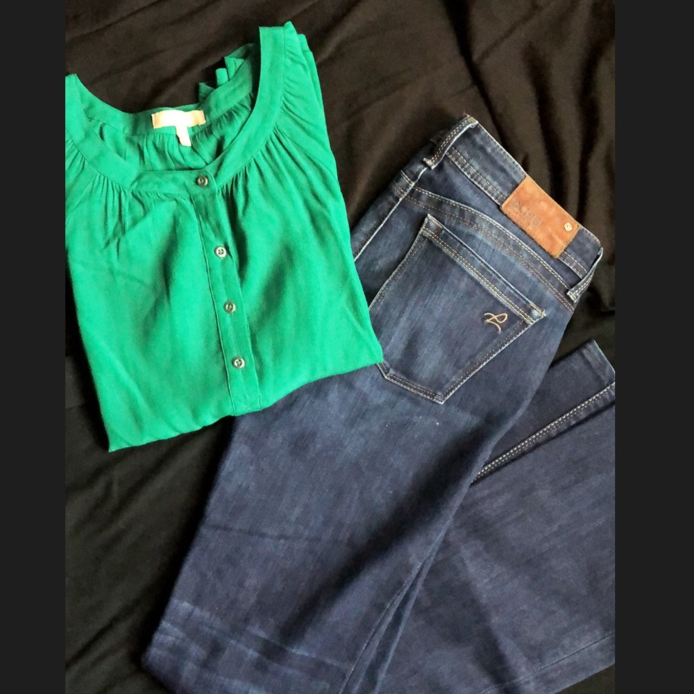 Banana republic green blouse